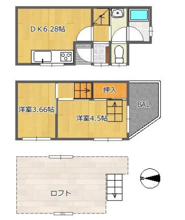 守口市八雲中町1丁目　戸建の間取り