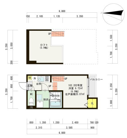 ハーモニーテラス茶山の間取り
