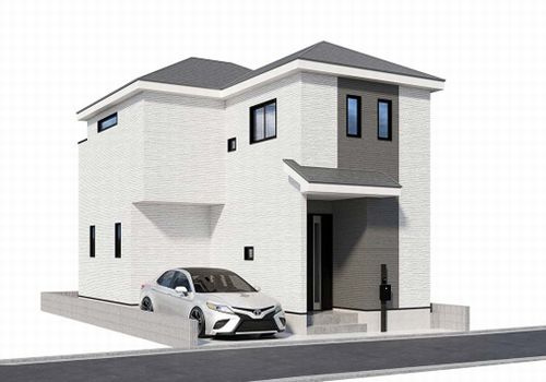 【外観】 | 【仲介手数料０円】海老名市東柏ケ谷5丁目　新築一戸建て | 外観パース　海老名市東柏ケ谷5丁目　新築一戸建て