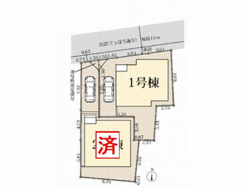 【区画図】 | 【仲介手数料０円】茅ヶ崎市南湖4丁目　新築一戸建て　1号棟　全2棟 | 【仲介手数料０円】茅ヶ崎市南湖4丁目　新築一戸建て　全2棟