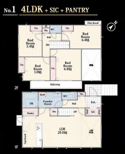 【間取り】 | 【仲介手数料０円】藤沢市鵠沼藤が谷3丁目2期　新築一戸建て | 【仲介手数料０円】藤沢市鵠沼藤が谷3丁目2期　新築一戸建て
