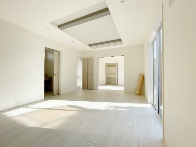 新築戸建・新築建売　安積町北井2丁目　長期優良住宅　安積一小・安積中の区画図|【1号棟】敷地面積166.50㎡（50.36坪）、敷地内西側をガス管が通過しています（解消予定なし）