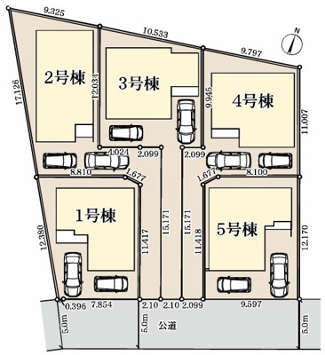 【区画図】 | 藤沢市下土棚 新築戸建 全5棟