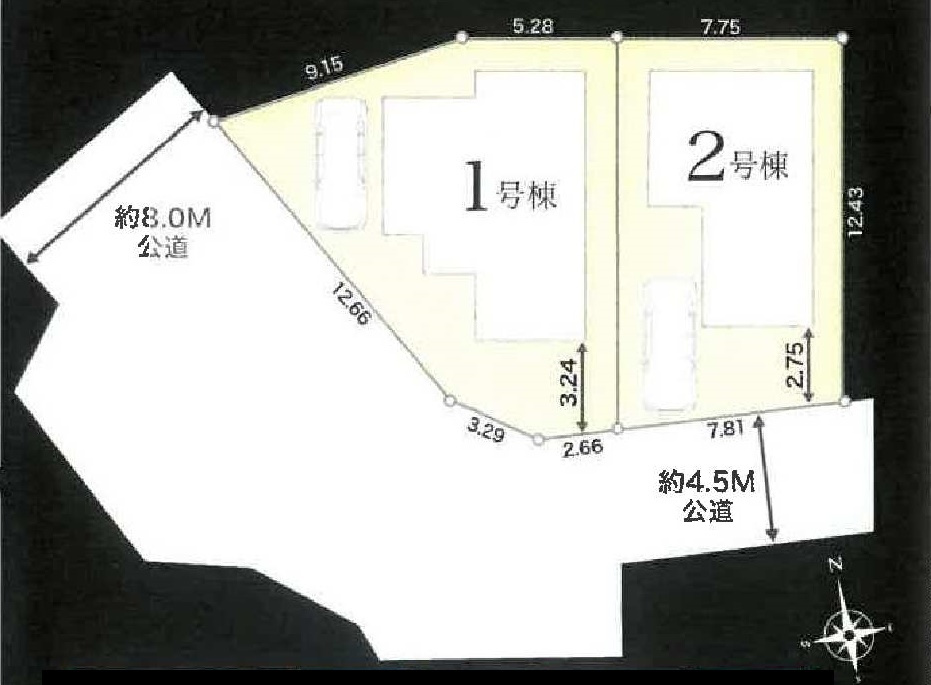 【横浜市旭区金が谷2丁目20-20全2棟新築戸建て】★仲介手数料無料★（中沢小学校・旭中学校）の区画図