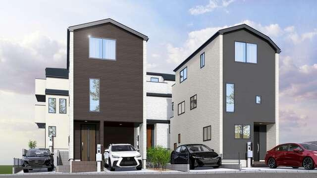 練馬区大泉町４丁目の新築一戸建の外観パース| 