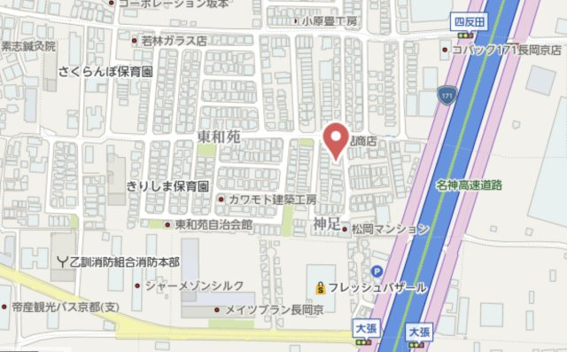 長岡京市神足雲宮　新築戸建の地図