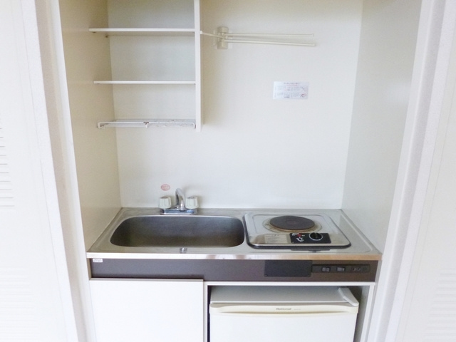 グローバリービューテラスⅣのキッチン|キッチンには一口電気コンロが付いています！