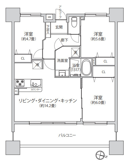 サーパス茅ヶ崎第２の外観