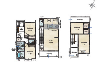 さいたま市北区宮原1丁目　2期　新築一戸建て　ブルーミングガーデン　02の間取り|さいたま市北区宮原1丁目　2期　新築一戸建て　ブルーミングガーデン　02、4LDK、土地面積90.02m2、建物面積104.18m2