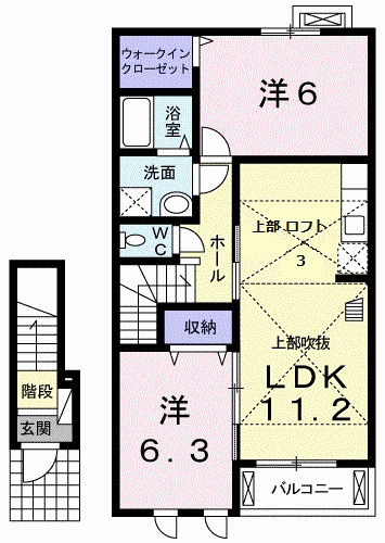 サニーレジデンスⅢ　Ｂの間取り|間取図
