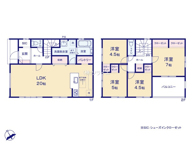 入間市豊岡1期　新築戸建ての間取り