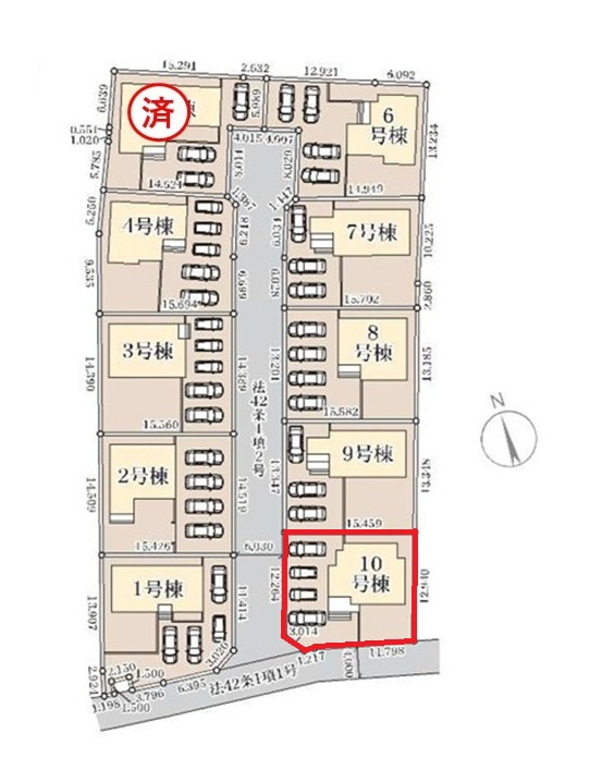 リーブルガーデン  ひたちなか稲田　10期　10の前面道路含む現地写真|並列駐車可能です。気になる他の物件と合わせての現地ご案内も可能です。HPから、またお電話でも、お気軽にお問い合わせください。

