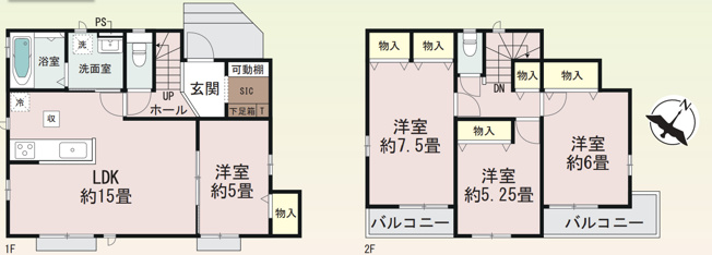 【間取り】 | 鴻巣市天神4丁目234番　新築戸建　全2棟　B号棟