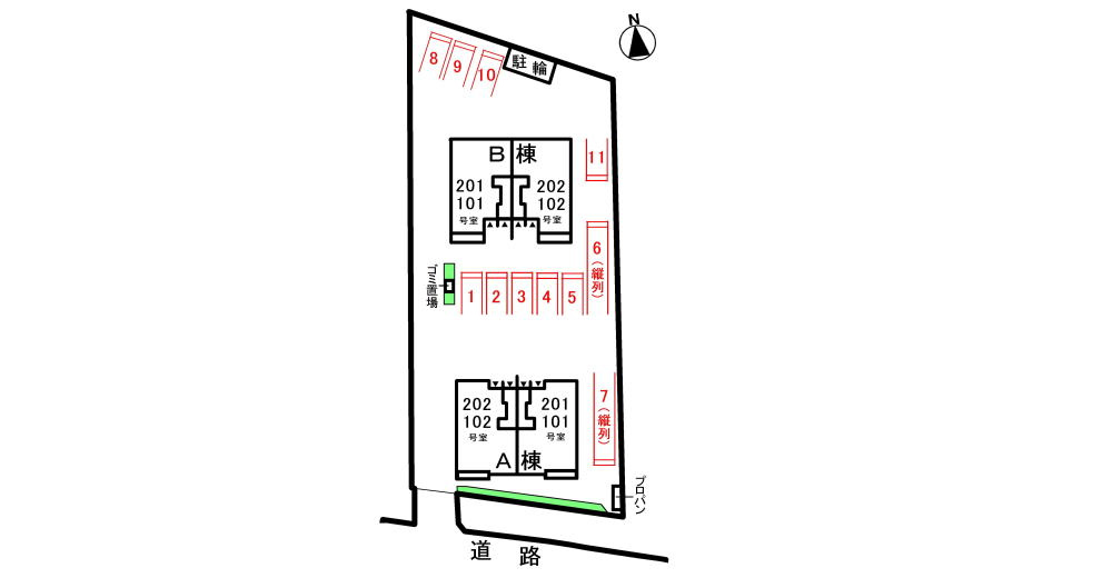 サニーレジデンス　Ａの駐車場|駐車場