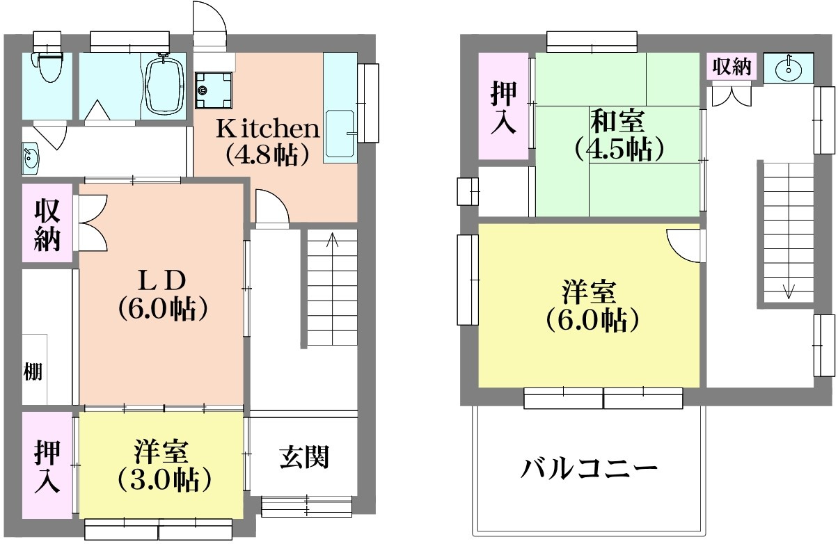 神戸市北区鈴蘭台西町３丁目の一戸建ての間取り