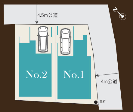 鎌倉市津　新築戸建　全2棟2号棟の区画図