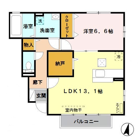 ディアコートⅠ（桜丘2丁目）の間取り