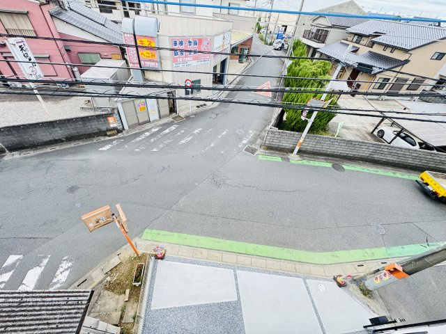 【前面道路含む現地写真】 | 三郷市彦川戸１丁目新築戸建（彦川戸２期） | 3Fバルコニーより道路側眺望