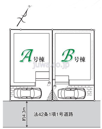 【新築分譲住宅】富士見市羽沢2期の区画図