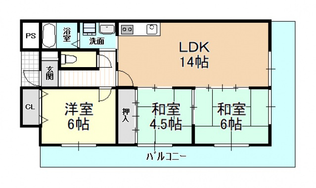 【間取り】 | グランシャリオ法善寺