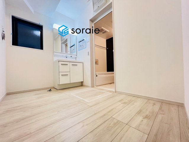 所沢市緑町1期　新築戸建の脱衣所|11/13　撮影