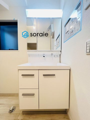 所沢市緑町1期　新築戸建の独立洗面台|11/13　撮影