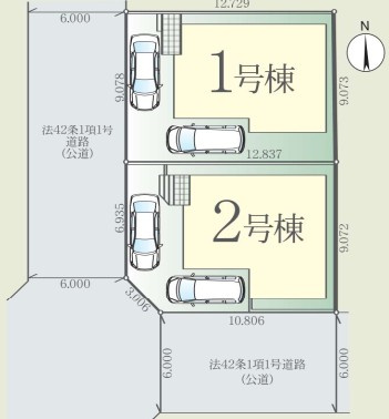 所沢市緑町1期　新築戸建の区画図