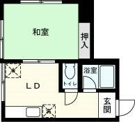 ２面採光の１ＤＫ