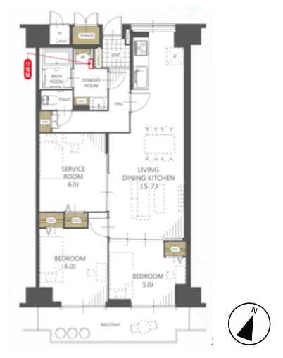 【間取り】 | ローレルハイツ南福岡三号棟