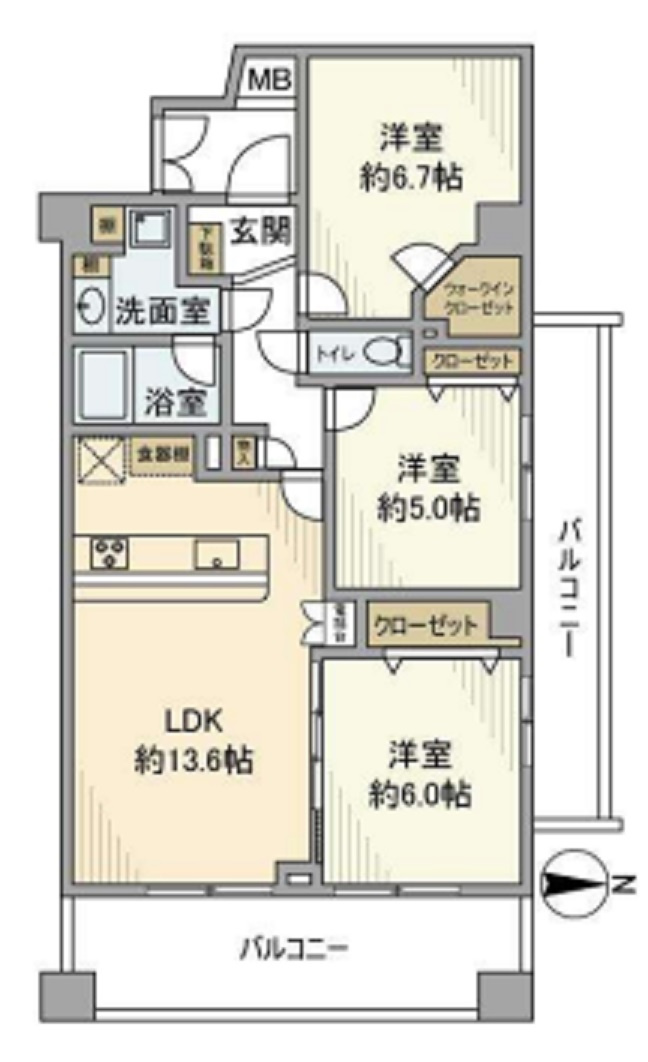 クレッセント多摩川Ⅱの間取り|間取り