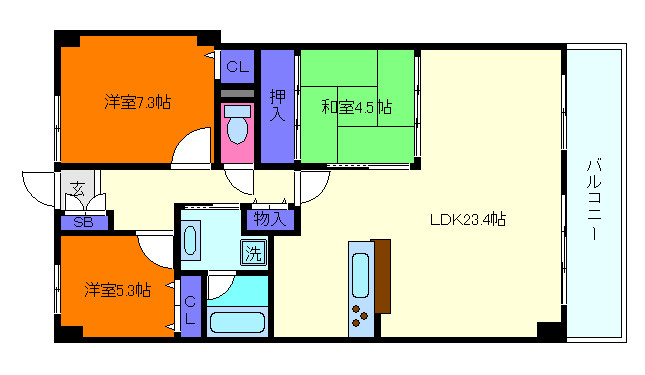 ラ・モール芦屋の間取り