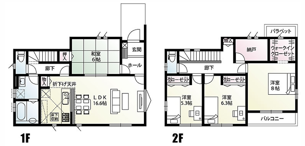 坂東市辺田　全3邸の間取り|〇4LDK〇
ゆったり和室付き♪