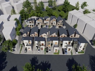 【外観パース】 | 【仲介手数料無料！！】稲城市平尾4丁目　新築戸建て（全16棟）7号棟　5980万円 | 本パースは、イメージ図につき、風景、建物、植栽などについては施工後の現物との差異が生じます
つきまして本パースによって生じたいかなる損害については一切責任を負いません