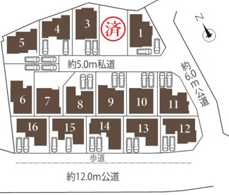 【区画図】 | 【仲介手数料無料！！】稲城市平尾4丁目　新築戸建て（全16棟）8号棟　6180万円 | 稲城市平尾4丁目48付近