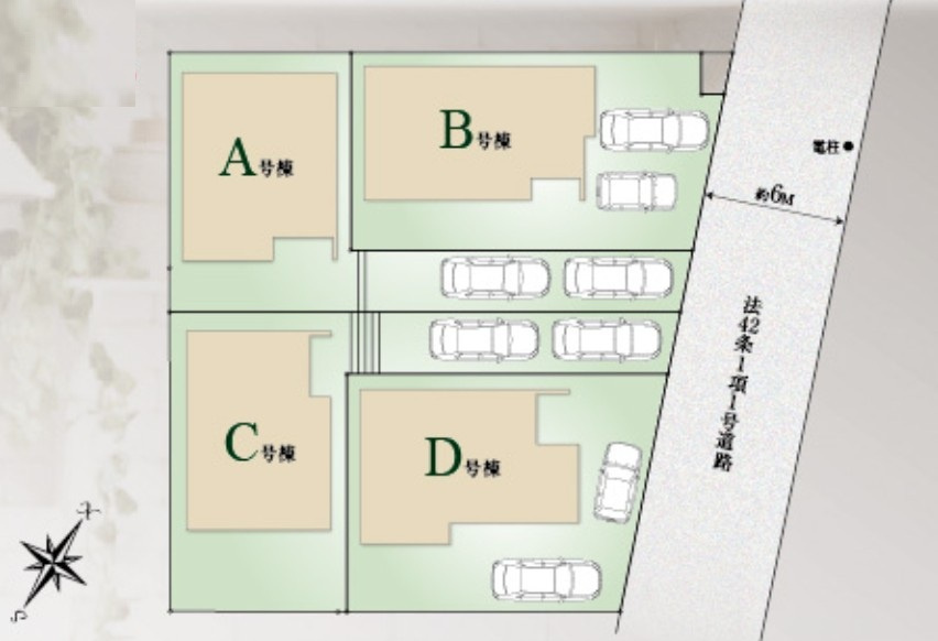 所沢市東所沢3丁目　新築戸建　ハートフルタウンの区画図