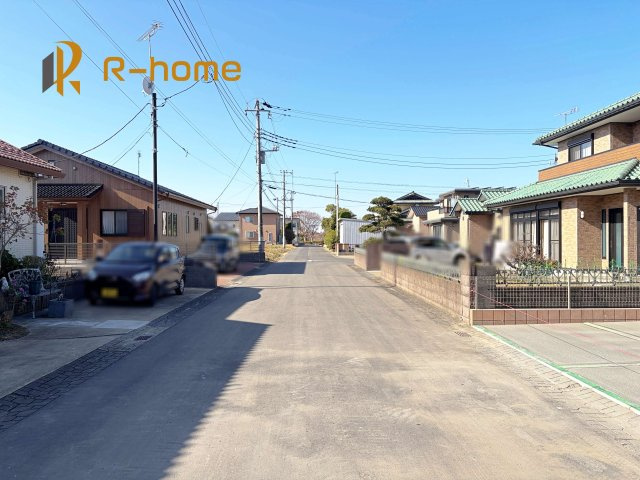 ひたちなか市阿字ヶ浦町5期　新築戸建て　1号棟の前面道路含む現地写真|堂々！建物完成♪実際のお部屋をご見学可能です♪
ご見学が一番の資料！お気軽にお問い合わせ下さい♪