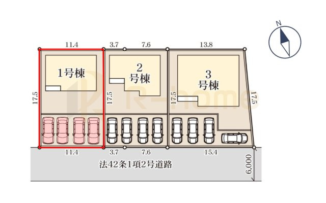 ひたちなか市阿字ヶ浦町5期　新築戸建て　1号棟の区画図|大きなお買い物だからこそ、メリット・デメリットを伝えさせて頂きます。
R-homeにお任せください♪