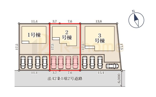 ひたちなか市阿字ヶ浦町5期　新築戸建て　2号棟の区画図|大きなお買い物だからこそ、メリット・デメリットを伝えさせて頂きます。
R-homeにお任せください♪