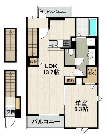 ソレイユ（中筋７丁目）の間取り