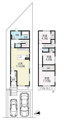 ＪＲ奈良線「ＪＲ藤森」駅まで徒歩１２分◆並列駐車２台可能◆伏見深草大亀万帖敷町４期の間取り