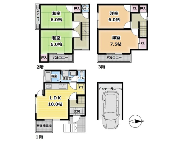 【間取り】 | 山科区川田山田　中古戸建（賃貸オーナーチェンジ）