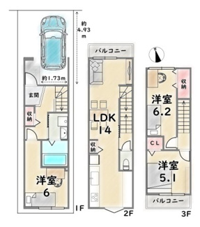 【間取り】 | 右京区梅津中村町
