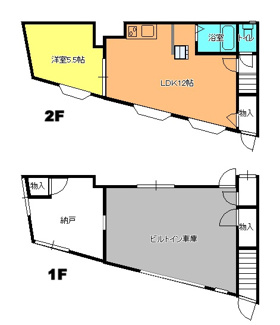 【間取り】 | 毛呂山町岩井東　中古テラスハウス