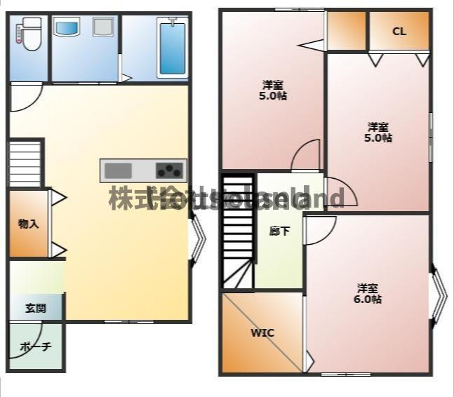 市小路戸建の間取り