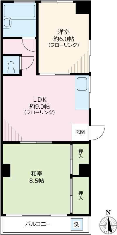 真砂マンションの間取り