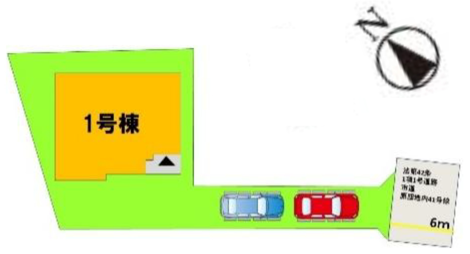福津市福間南3丁目第4-1棟（1号棟）の区画図|配置図