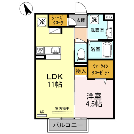 オリーヴァ東櫛原　B棟の間取り|使い勝手の良い間取りです♪
