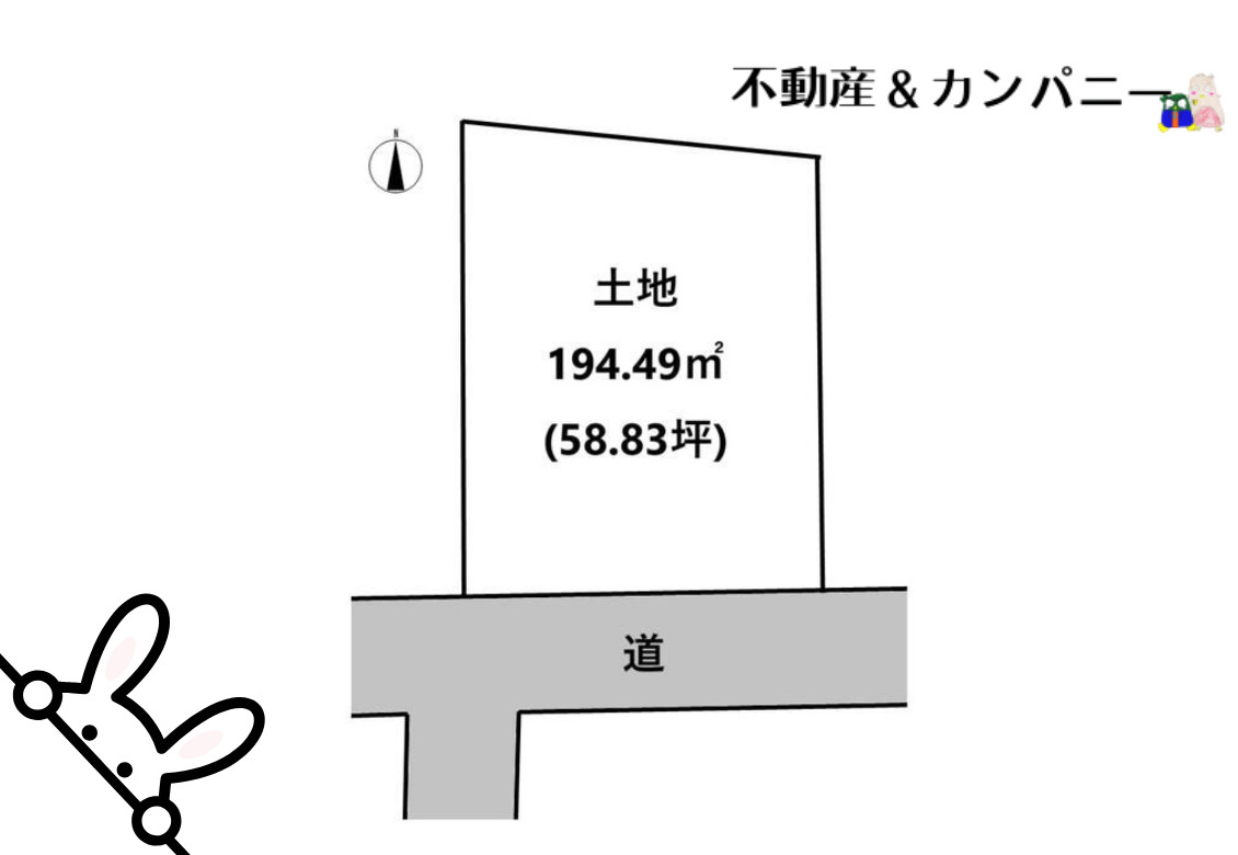 松山市北土居５丁目の売地の土地図