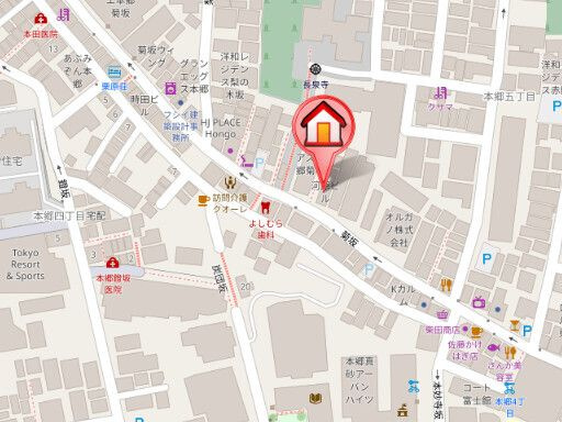 レジディア本郷菊坂プレイスの地図