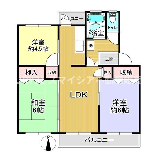 【間取り】 | 香里三井F住宅80号棟